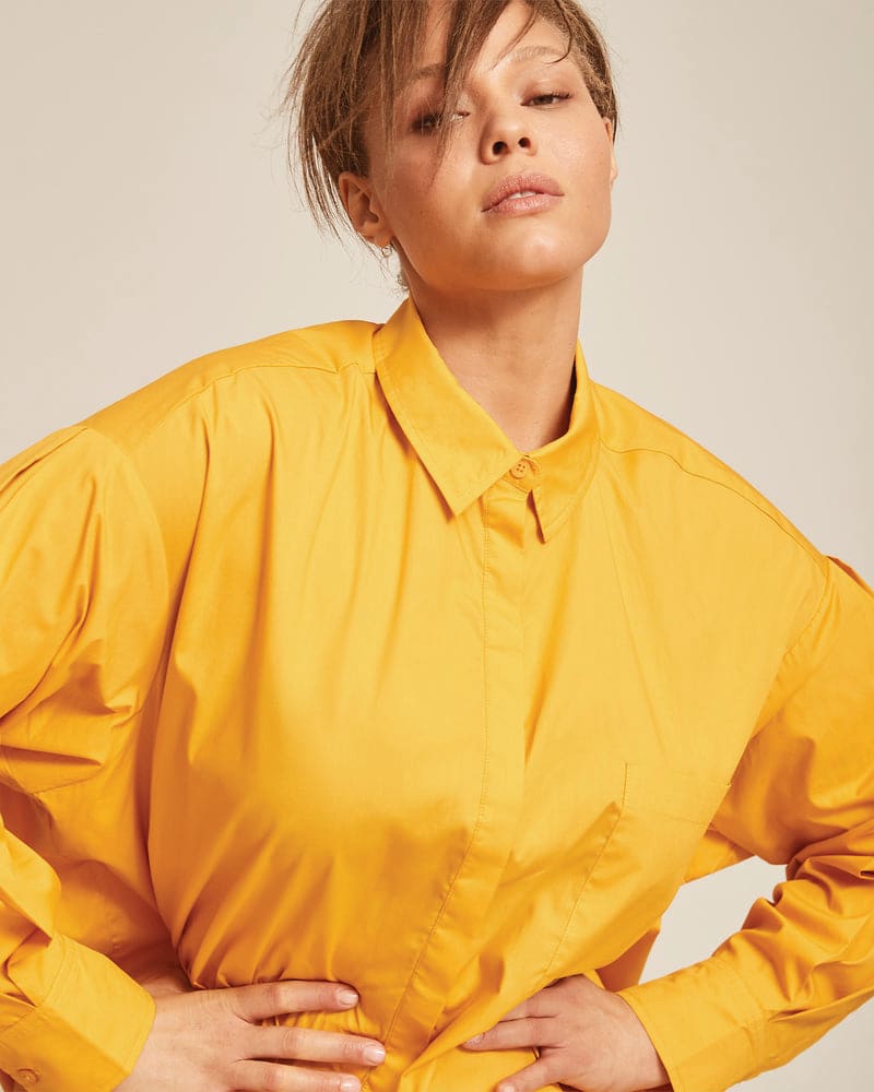 Yellow oversized shirt on sale